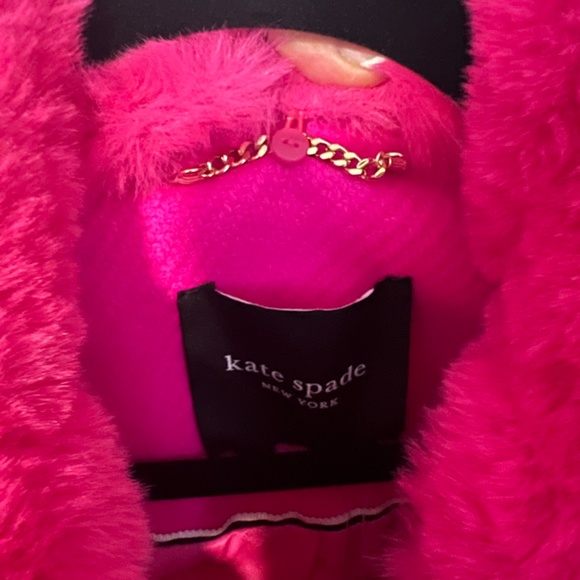 RARE SIZES Available: Kate Spade Pink Faux Fur Flounce Wool Coat - NWT - FREESHP - Picture 5 of 11